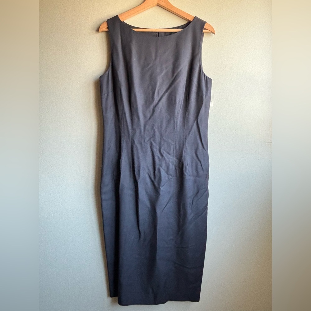 Sleeveless Black Midi Sheath Dress